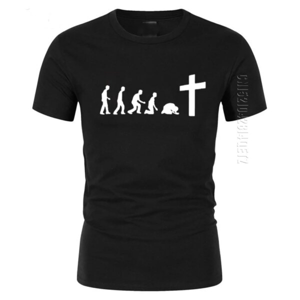 Evolution tee t-shrit man find God and transforms